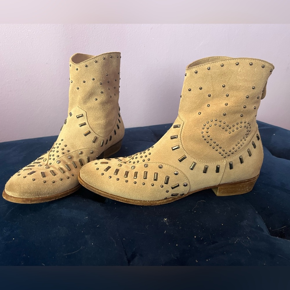 TWIN-SET SIMONA BARBIERI Western Studded Booties - Picture 7 of 13